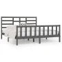 Estructura de cama de madera maciza de pino gris 200x200 cm de vidaXL, Camas y somieres - Ref: Foro24-3107635, Precio: 168,15...