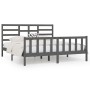 Solid gray pine wood bed frame 200x200 cm by vidaXL, Beds and slatted bases - Ref: Foro24-3107635, Price: 170,34 €, Discount: %