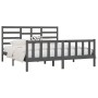 Estructura de cama de madera maciza de pino gris 200x200 cm de vidaXL, Camas y somieres - Ref: Foro24-3107635, Precio: 170,26...