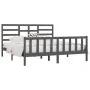 Estructura de cama de madera maciza de pino gris 200x200 cm de vidaXL, Camas y somieres - Ref: Foro24-3107635, Precio: 168,15...