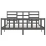 Estructura de cama de madera maciza de pino gris 200x200 cm de vidaXL, Camas y somieres - Ref: Foro24-3107635, Precio: 168,15...