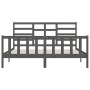 Solid gray pine wood bed frame 200x200 cm by vidaXL, Beds and slatted bases - Ref: Foro24-3107635, Price: 170,34 €, Discount: %