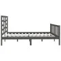 Estructura de cama de madera maciza de pino gris 200x200 cm de vidaXL, Camas y somieres - Ref: Foro24-3107635, Precio: 168,15...