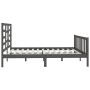 Solid gray pine wood bed frame 200x200 cm by vidaXL, Beds and slatted bases - Ref: Foro24-3107635, Price: 170,34 €, Discount: %