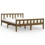 Honigbrauner Massivholzbettrahmen 120x200 cm von vidaXL, Betten und Lattenroste - Ref: Foro24-810677, Preis: 116,91 €, Rabatt: %