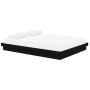 Black solid wood bed frame King Size 150x200 cm by vidaXL, Beds and slatted bases - Ref: Foro24-819916, Price: 124,41 €, Disc...