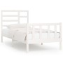 Estructura de cama madera maciza de pino blanco 90x200 cm de vidaXL, Camas y somieres - Ref: Foro24-3107599, Precio: 97,14 €,...