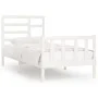 Solid white pine wood bed frame 90x200 cm by vidaXL, Beds and slatted bases - Ref: Foro24-3107599, Price: 95,97 €, Discount: %