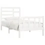 Estructura de cama madera maciza de pino blanco 90x200 cm de vidaXL, Camas y somieres - Ref: Foro24-3107599, Precio: 95,97 €,...
