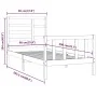 Estructura de cama madera maciza de pino blanco 90x200 cm de vidaXL, Camas y somieres - Ref: Foro24-3107599, Precio: 95,97 €,...