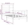 Massives Bettgestell aus weißem Kiefernholz, 90 x 200 cm von vidaXL, Betten und Lattenroste - Ref: Foro24-3107599, Preis: 97,...