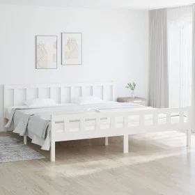 White solid wood bed frame 160x200 cm by vidaXL, Beds and slatted bases - Ref: Foro24-810690, Price: 151,14 €, Discount: %