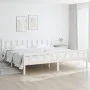 White solid wood bed frame 160x200 cm by vidaXL, Beds and slatted bases - Ref: Foro24-810690, Price: 151,03 €, Discount: %