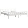 Estructura de cama de madera maciza blanca 160x200 cm de vidaXL, Camas y somieres - Ref: Foro24-810690, Precio: 153,02 €, Des...