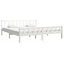 White solid wood bed frame 160x200 cm by vidaXL, Beds and slatted bases - Ref: Foro24-810690, Price: 151,03 €, Discount: %