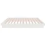 Estructura de cama de madera maciza blanca 135x190 cm de vidaXL, Camas y somieres - Ref: Foro24-819948, Precio: 122,00 €, Des...