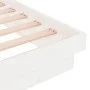 Estructura de cama de madera maciza blanca 135x190 cm de vidaXL, Camas y somieres - Ref: Foro24-819948, Precio: 122,00 €, Des...