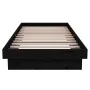 Black single solid wood bed frame 75x190 cm by vidaXL, Beds and slatted bases - Ref: Foro24-819936, Price: 101,11 €, Discount: %