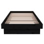 Estructura de cama madera maciza individual negra 75x190 cm de vidaXL, Camas y somieres - Ref: Foro24-819936, Precio: 117,56 ...