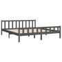 Gray solid wood double bed frame 180x200 cm by vidaXL, Beds and slatted bases - Ref: Foro24-810696, Price: 157,46 €, Discount: %