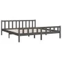 Gray solid wood double bed frame 180x200 cm by vidaXL, Beds and slatted bases - Ref: Foro24-810696, Price: 155,30 €, Discount: %