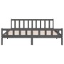 Gray solid wood double bed frame 180x200 cm by vidaXL, Beds and slatted bases - Ref: Foro24-810696, Price: 157,46 €, Discount: %