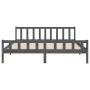 Gray solid wood double bed frame 180x200 cm by vidaXL, Beds and slatted bases - Ref: Foro24-810696, Price: 155,30 €, Discount: %