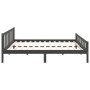 Gray solid wood double bed frame 180x200 cm by vidaXL, Beds and slatted bases - Ref: Foro24-810696, Price: 157,46 €, Discount: %