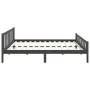 Gray solid wood double bed frame 180x200 cm by vidaXL, Beds and slatted bases - Ref: Foro24-810696, Price: 155,30 €, Discount: %