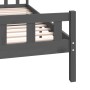 Gray solid wood double bed frame 180x200 cm by vidaXL, Beds and slatted bases - Ref: Foro24-810696, Price: 157,46 €, Discount: %