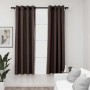 Cortinas opacas ojales look de lino 2 pzas gris topo 140x175 cm