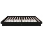 Black solid wood double bed frame 135x190 cm by vidaXL, Beds and slatted bases - Ref: Foro24-819951, Price: 166,58 €, Discoun...
