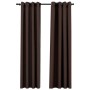 Cortinas opacas ojales look de lino 2 pzas gris topo 140x225 cm