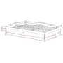 Black solid wood double bed frame 135x190 cm by vidaXL, Beds and slatted bases - Ref: Foro24-819951, Price: 166,58 €, Discoun...