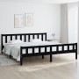 Black solid wood bed frame 200x200 cm by vidaXL, Beds and slatted bases - Ref: Foro24-810703, Price: 142,45 €, Discount: %