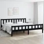 Estructura de cama de madera maciza negro 200x200 cm de vidaXL, Camas y somieres - Ref: Foro24-810703, Precio: 140,74 €, Desc...