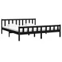 Black solid wood bed frame 200x200 cm by vidaXL, Beds and slatted bases - Ref: Foro24-810703, Price: 140,74 €, Discount: %