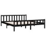 Black solid wood bed frame 200x200 cm by vidaXL, Beds and slatted bases - Ref: Foro24-810703, Price: 142,45 €, Discount: %