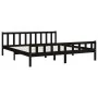Black solid wood bed frame 200x200 cm by vidaXL, Beds and slatted bases - Ref: Foro24-810703, Price: 140,74 €, Discount: %