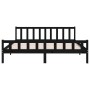 Black solid wood bed frame 200x200 cm by vidaXL, Beds and slatted bases - Ref: Foro24-810703, Price: 142,45 €, Discount: %