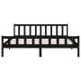 Black solid wood bed frame 200x200 cm by vidaXL, Beds and slatted bases - Ref: Foro24-810703, Price: 140,74 €, Discount: %