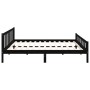 Black solid wood bed frame 200x200 cm by vidaXL, Beds and slatted bases - Ref: Foro24-810703, Price: 142,45 €, Discount: %