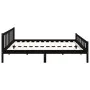 Black solid wood bed frame 200x200 cm by vidaXL, Beds and slatted bases - Ref: Foro24-810703, Price: 140,74 €, Discount: %