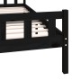 Black solid wood bed frame 200x200 cm by vidaXL, Beds and slatted bases - Ref: Foro24-810703, Price: 142,45 €, Discount: %