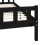 Black solid wood bed frame 200x200 cm by vidaXL, Beds and slatted bases - Ref: Foro24-810703, Price: 140,74 €, Discount: %