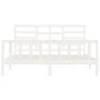 Solid white pine wood bed frame 200x200 cm by vidaXL, Beds and slatted bases - Ref: Foro24-3107634, Price: 154,09 €, Discount: %
