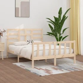 Solid wood bed frame 150x200 cm by vidaXL, Beds and slatted bases - Ref: Foro24-3107618, Price: 149,91 €, Discount: %
