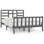 Estructura de cama madera maciza gris King Size 150x200 cm de vidaXL, Camas y somieres - Ref: Foro24-3107620, Precio: 152,80 ...