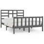 Gray solid wood bed frame King Size 150x200 cm by vidaXL, Beds and slatted bases - Ref: Foro24-3107620, Price: 150,95 €, Disc...