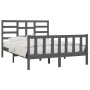 Estructura de cama madera maciza gris King Size 150x200 cm de vidaXL, Camas y somieres - Ref: Foro24-3107620, Precio: 152,80 ...